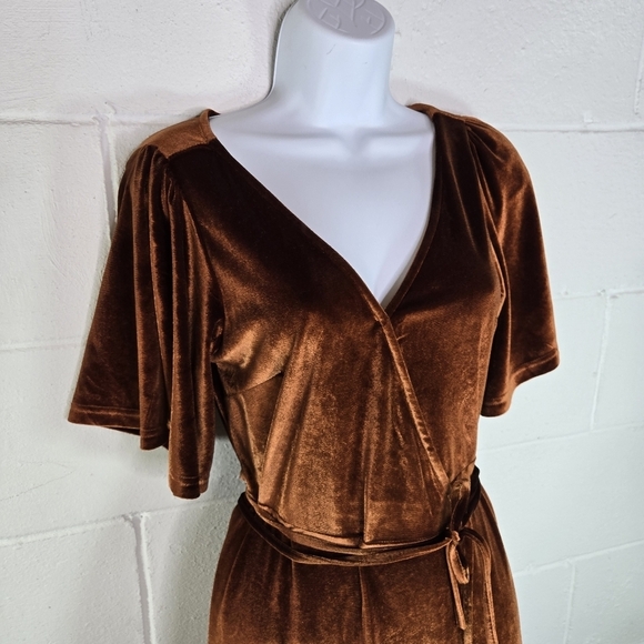 Baltic Born copper velour wrap long maxi dress - Picture 8 of 10